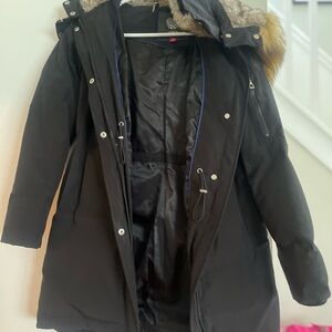 Vince Camuto Black Puffer Coat with Fur Hood